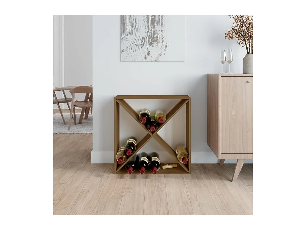 Armoire à vin Marron miel 62x25x62 cm Bois de pin massif FR43132