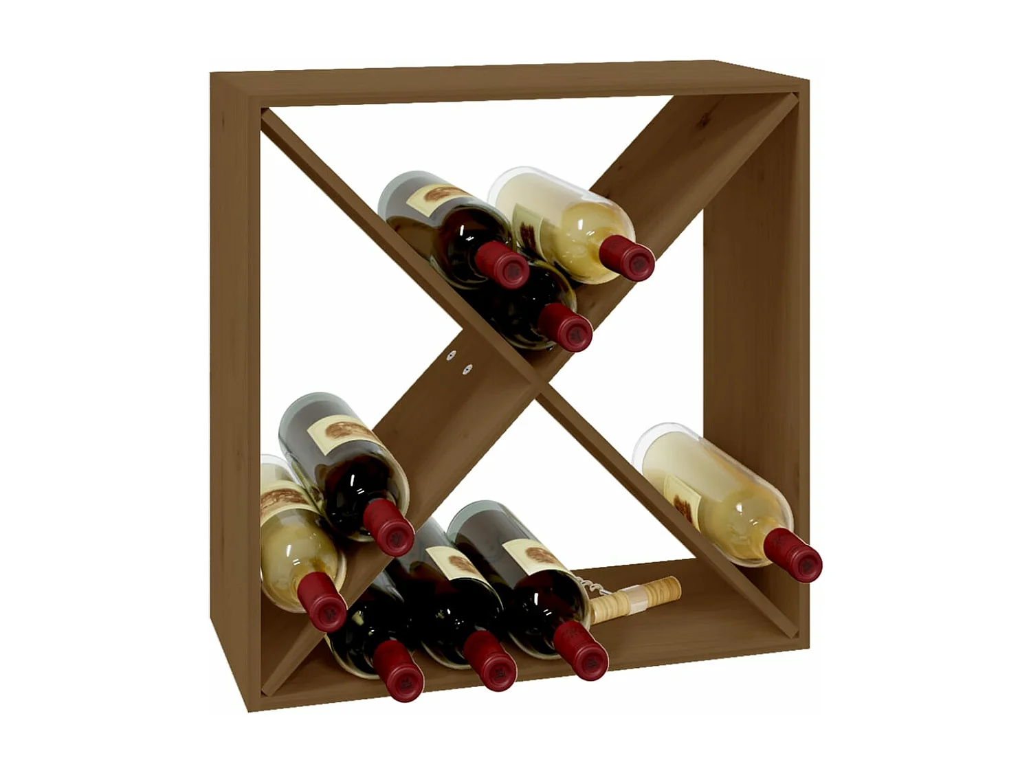 Armoire à vin Marron miel 62x25x62 cm Bois de pin massif FR43132