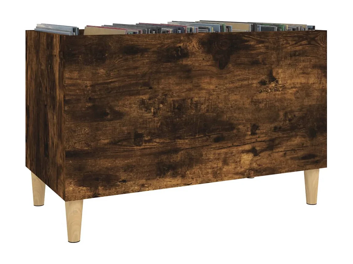 Armário p/ discos 74,5x38x48 cm deriv. madeira carvalho fumado PT233984