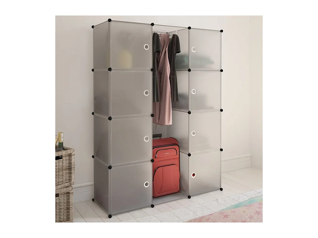 Armario modular con 9 compartimentos blanco 37x115x150 cm ES945895