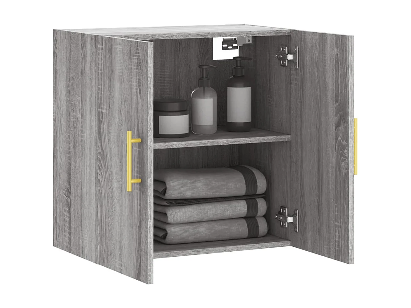 Wandkast 60x31x60 cm bewerkt hout grijs sonoma eikenkleurig BE239976