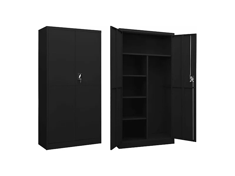 Armoire à casiers Noir 90x40x180 cm Acier FR45923