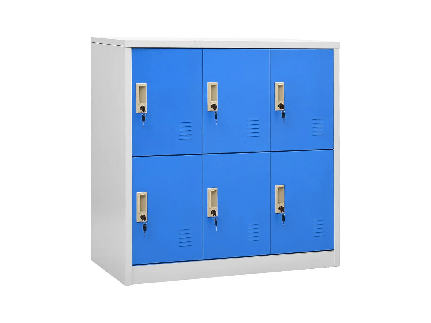 Armoire à casiers Gris clair et bleu 90x45x92,5 cm Acier FR90743