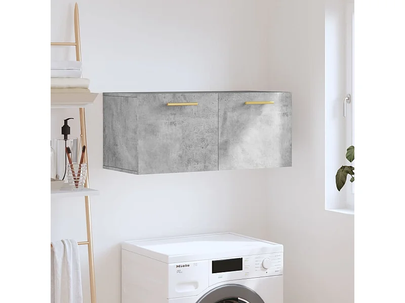 Armario de pared madera ingeniería gris hormigón 80x36,5x35 cm ES480363