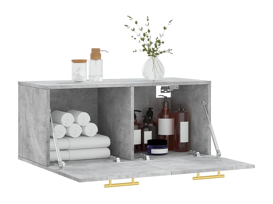 Armario de pared madera ingeniería gris hormigón 80x36,5x35 cm ES480363