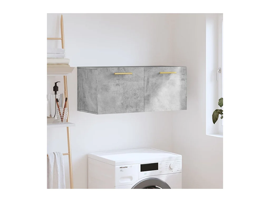 Armoire murale gris béton 80x36,5x35 cm bois d'ingénierie FR67523