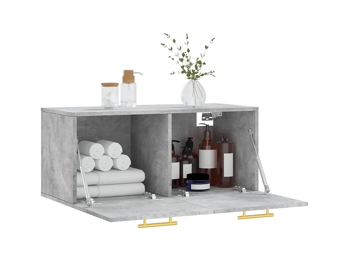 Wandkast 80x36,5x35 cm bewerkt hout betongrijs BE438158