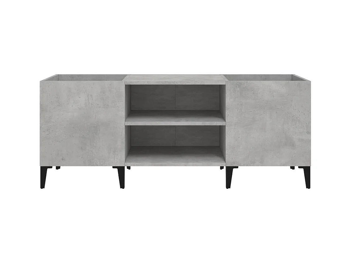 Platenkast 121x38x48 cm bewerkt hout betongrijs BE566324