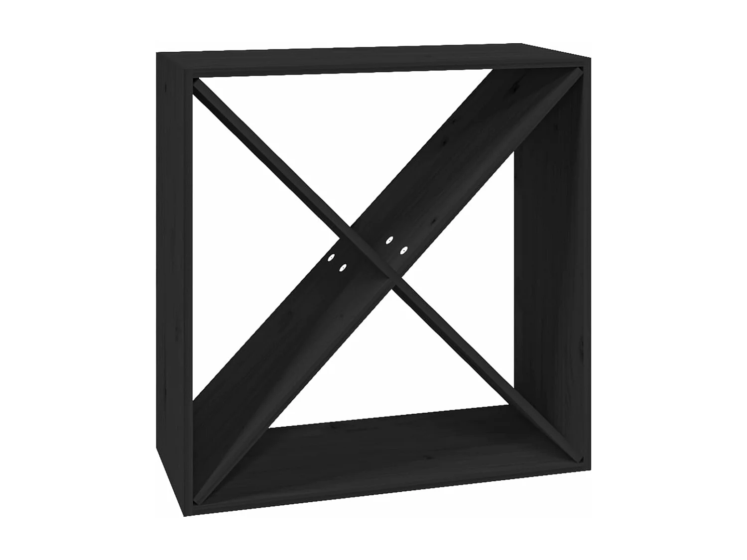 Botellero de madera maciza de pino negro 62x25x62 cm ES924423