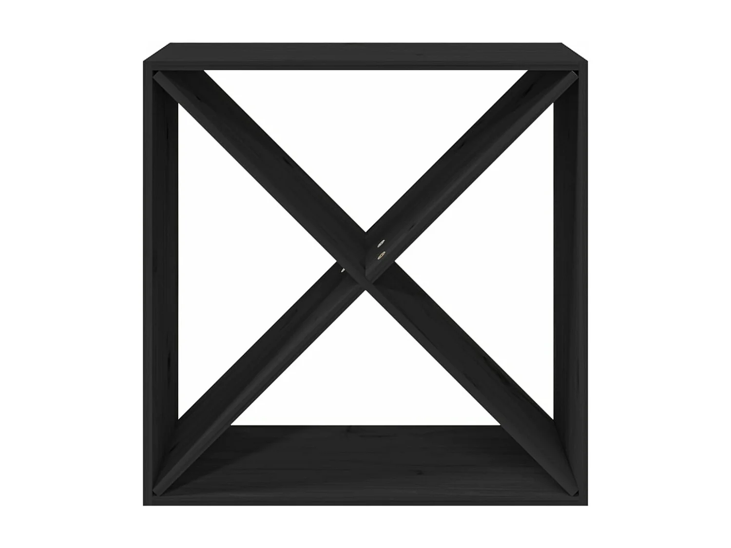 Botellero de madera maciza de pino negro 62x25x62 cm ES924423