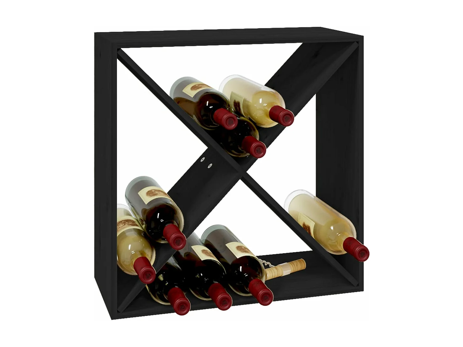 Armoire à vin Noir 62x25x62 cm Bois de pin massif FR38088