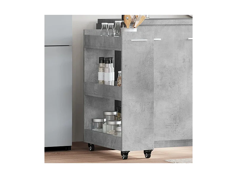 Armário c/ rodas 60x22x79 cm derivados de madeira cinza cimento PT380246