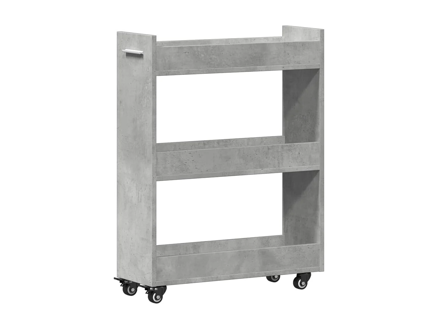 Armoire avec roues gris béton 60x22x79 cm bois d'ingénierie FR74596