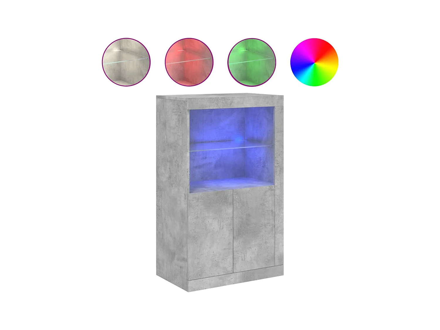 Aparador con luces LED madera de ingeniería gris hormigón ES713225