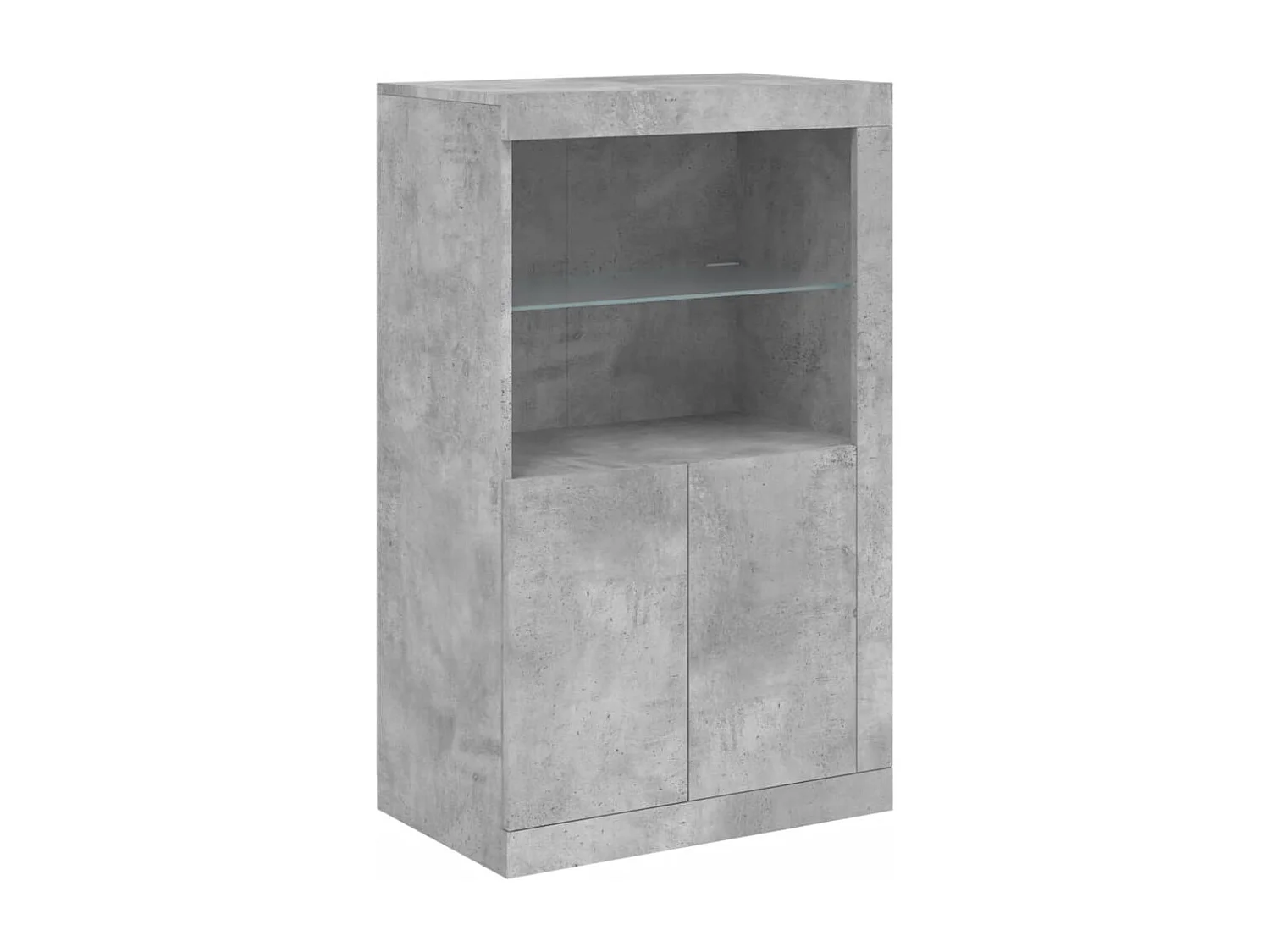 Armoire latérale avec lumières LED gris béton bois d'ingénierie FR87488
