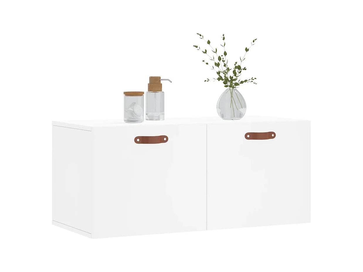 Armoire murale blanc 80x36,5x35 cm bois d'ingénierie FR14404