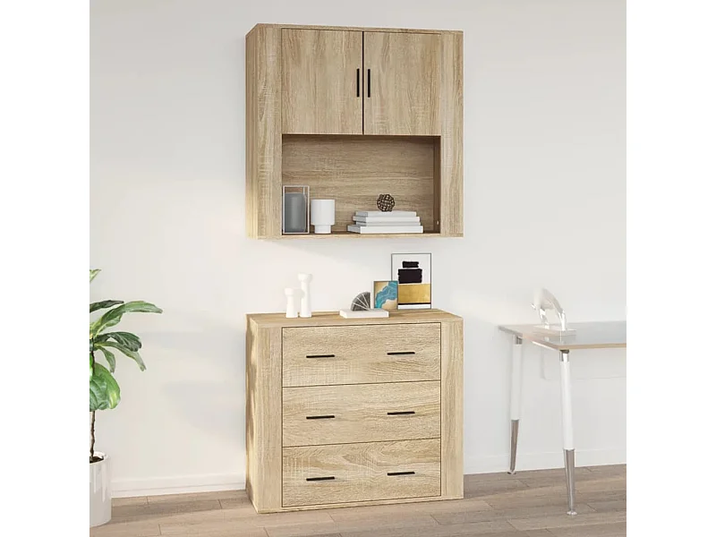 Armoire murale Chêne sonoma 80x33x80 cm Bois d'ingénierie FR98543