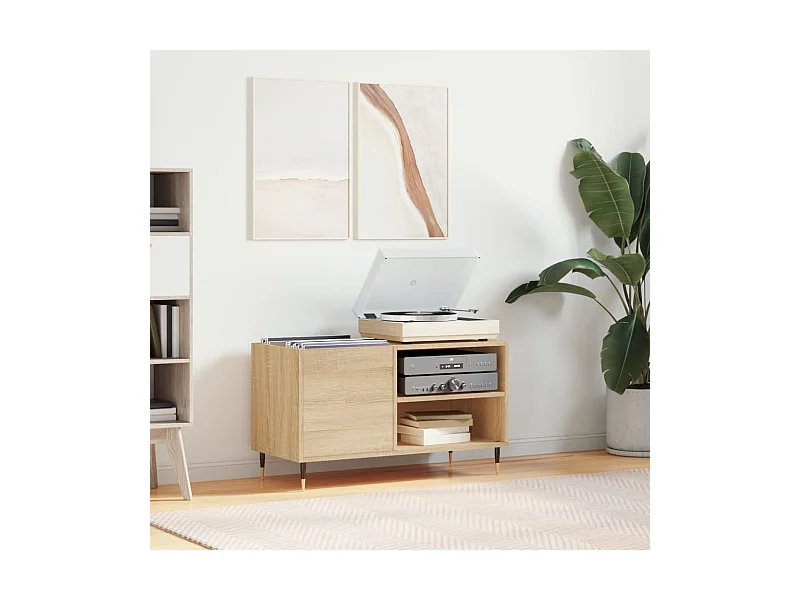 Armoire à disques chêne sonoma 85x38x48 cm bois d'ingénierie FR58493