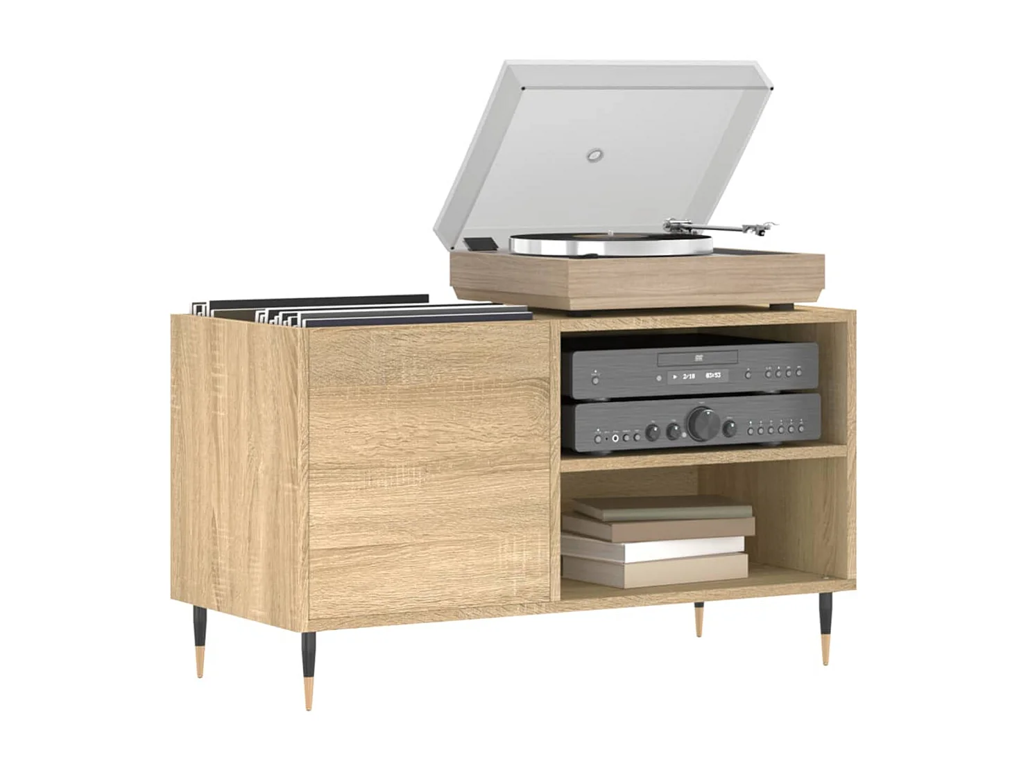 Armoire à disques chêne sonoma 85x38x48 cm bois d'ingénierie FR58493