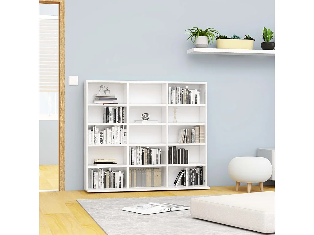 Cd-kast 102x23x89,5 cm bewerkt hout hoogglans wit BE865668