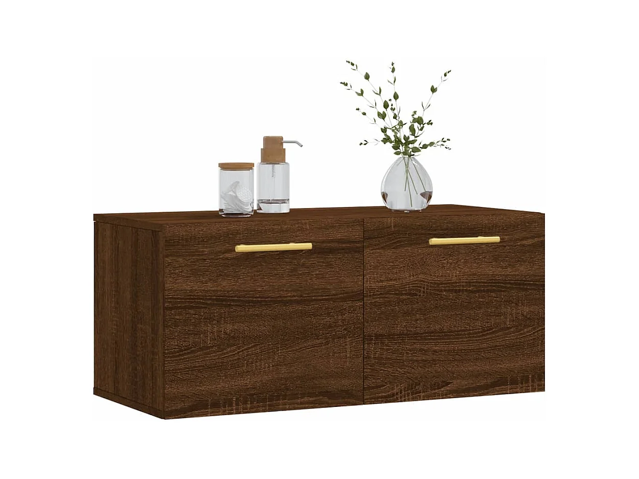 Armoire murale chêne marron 80x36,5x35 cm bois d'ingénierie FR98071