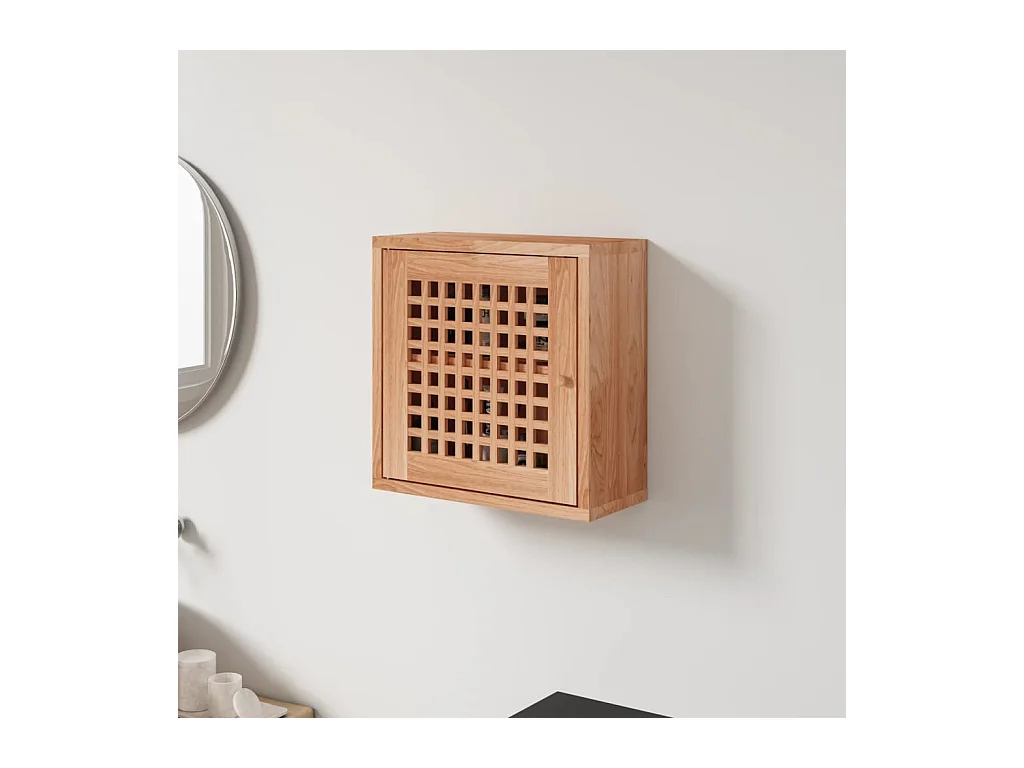 Wandkast 42x18x42 cm massief walnotenhout BE539443