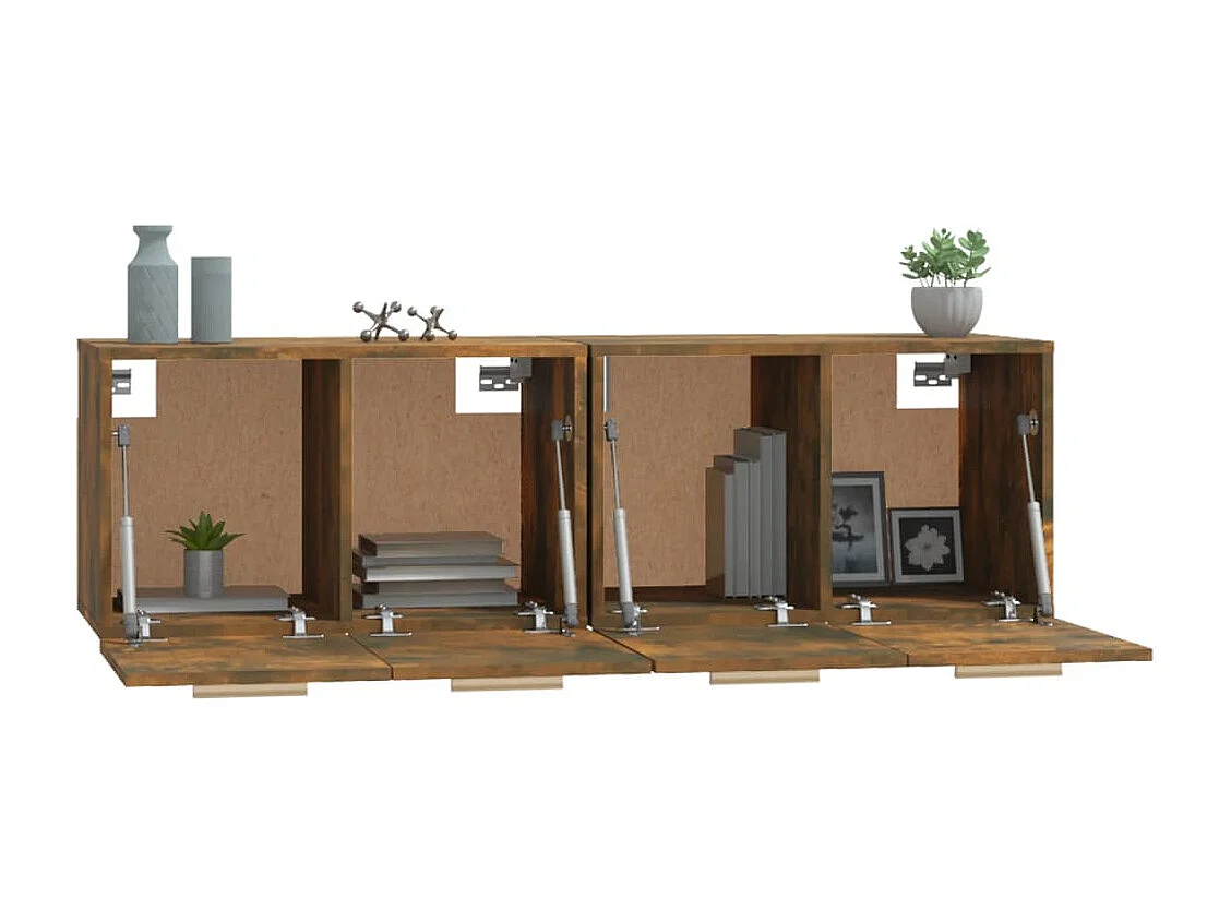 Armoires murales 2pcs Chêne fumé 60x36,5x35cm Bois d'ingénierie FR20144