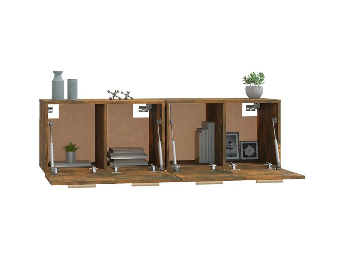 Wandkasten 2 st 60x36,5x35 cm bewerkt hout gerookt eikenkleurig BE175583