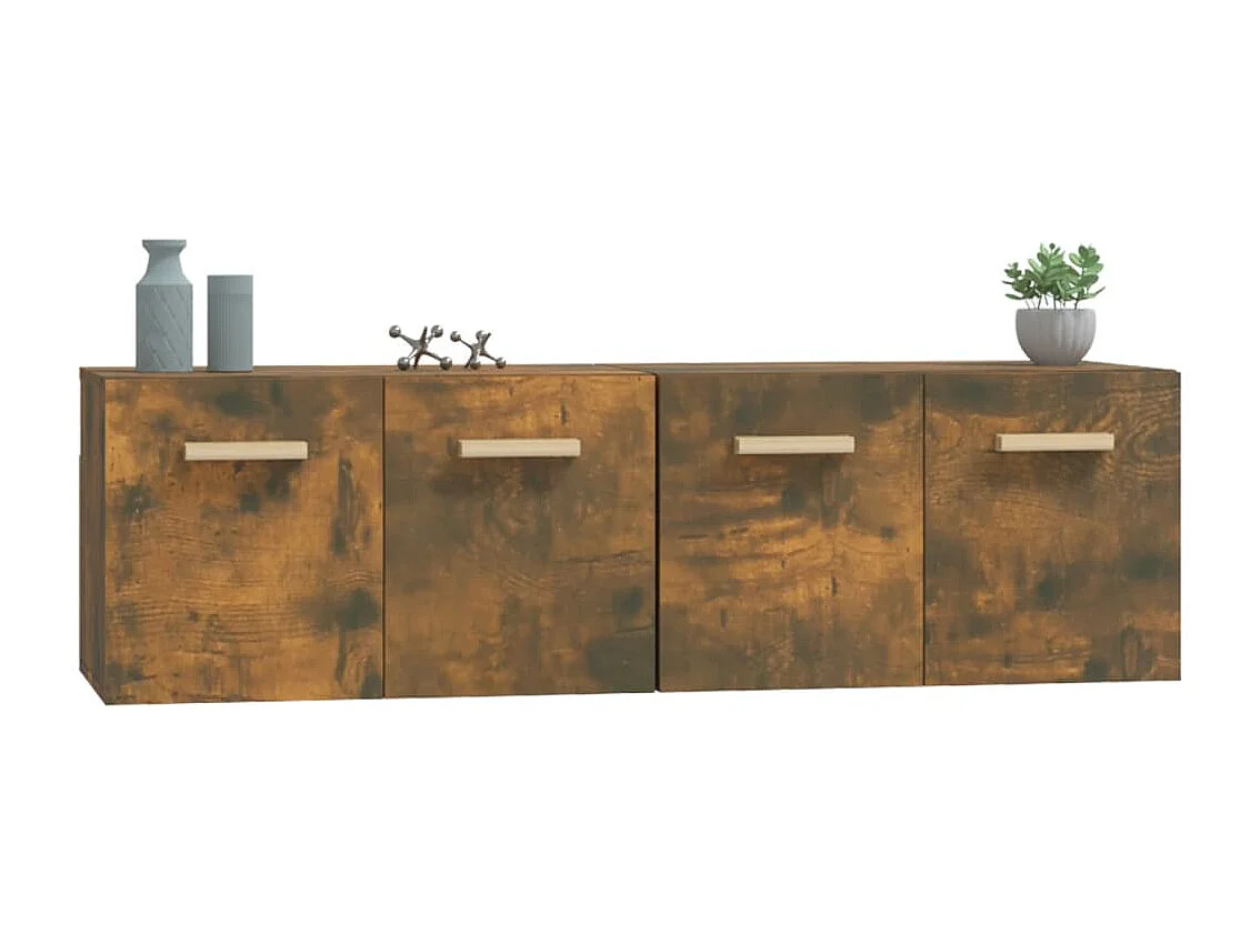 Wandkasten 2 st 60x36,5x35 cm bewerkt hout gerookt eikenkleurig BE175583