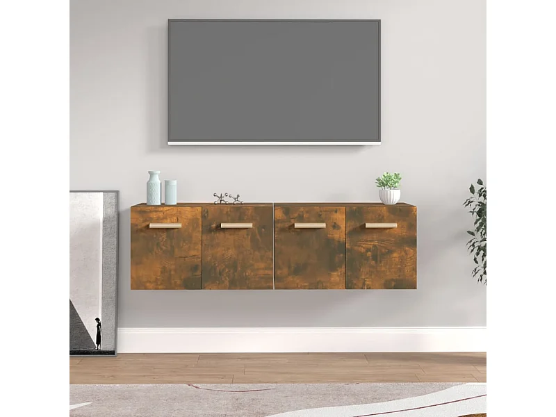 Armarios pared 2 uds contrachapada roble ahumado 60x36,5x35cm ES446076