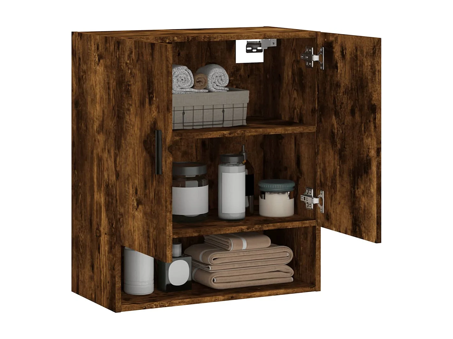 Wandkast 60x31x70 cm bewerkt hout gerookt eikenkleurig BE213159