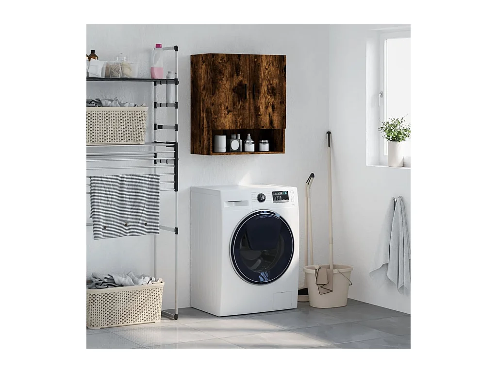 Armoire murale chêne fumé 60x31x70 cm bois d'ingénierie FR55045