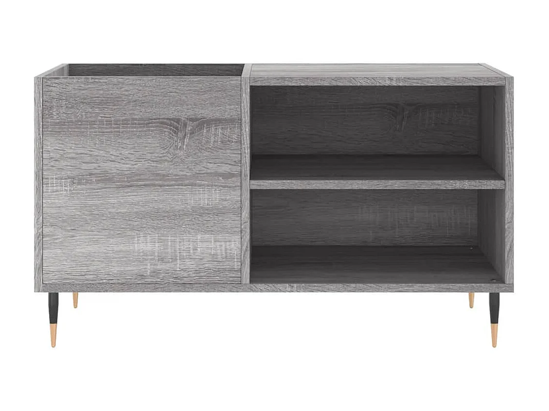 Platenkast 85x38x48 cm bewerkt hout grijs sonoma eikenkleurig BE881784