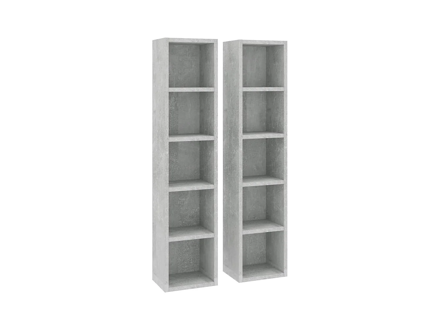 Armoires à CD 2 pcs Gris béton 21x16x93,5 cm Bois d'ingénierie FR77326