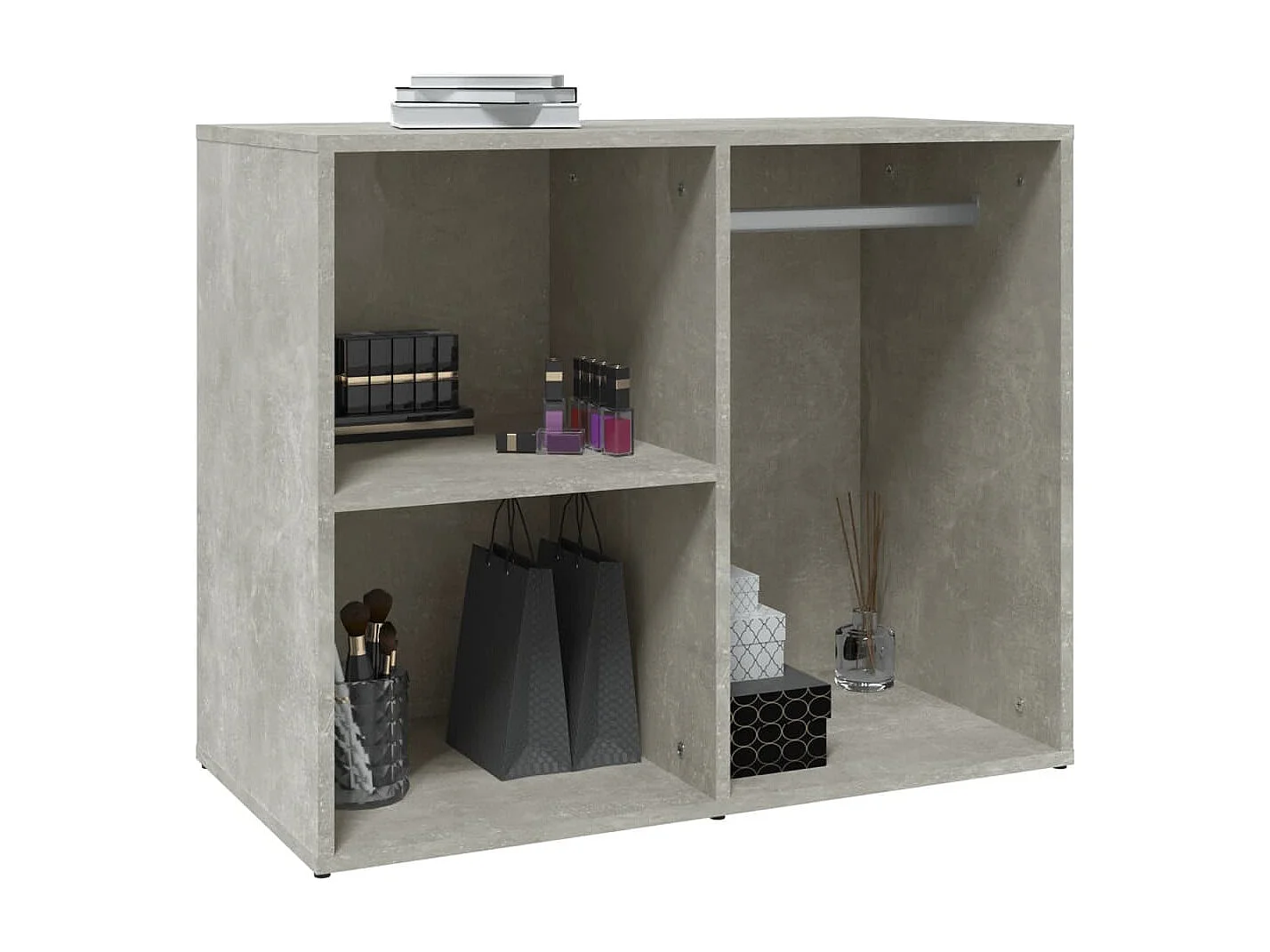 Mueble vestidor madera contrachapada gris hormigón 80x40x65 cm ES742164