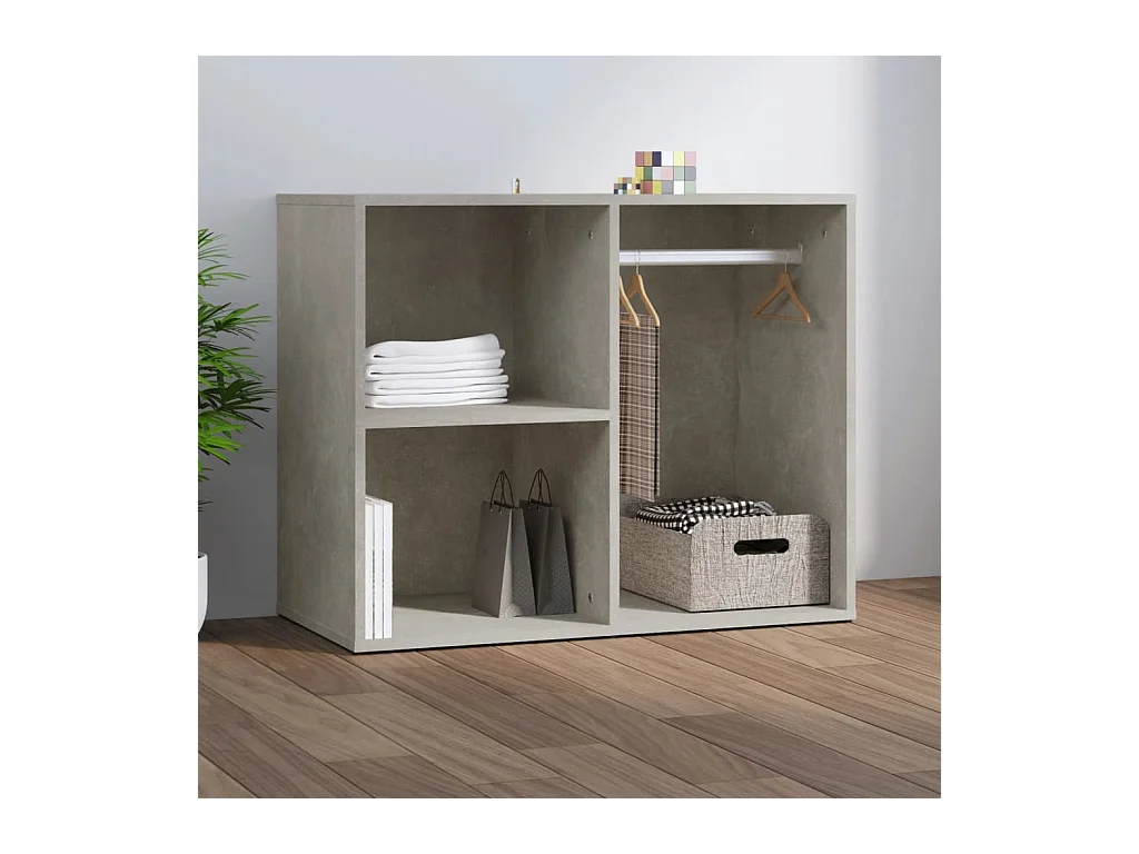 Armoire de dressing Gris béton 80x40x65 cm Bois d'ingénierie FR44660