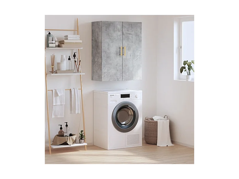 Armário de parede 69,5x34x90 cm cinzento cimento PT984460