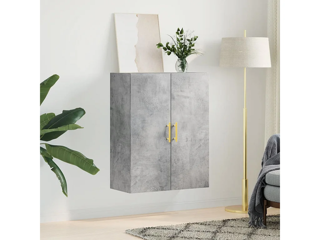Armoire murale gris béton 69,5x34x90 cm FR87995