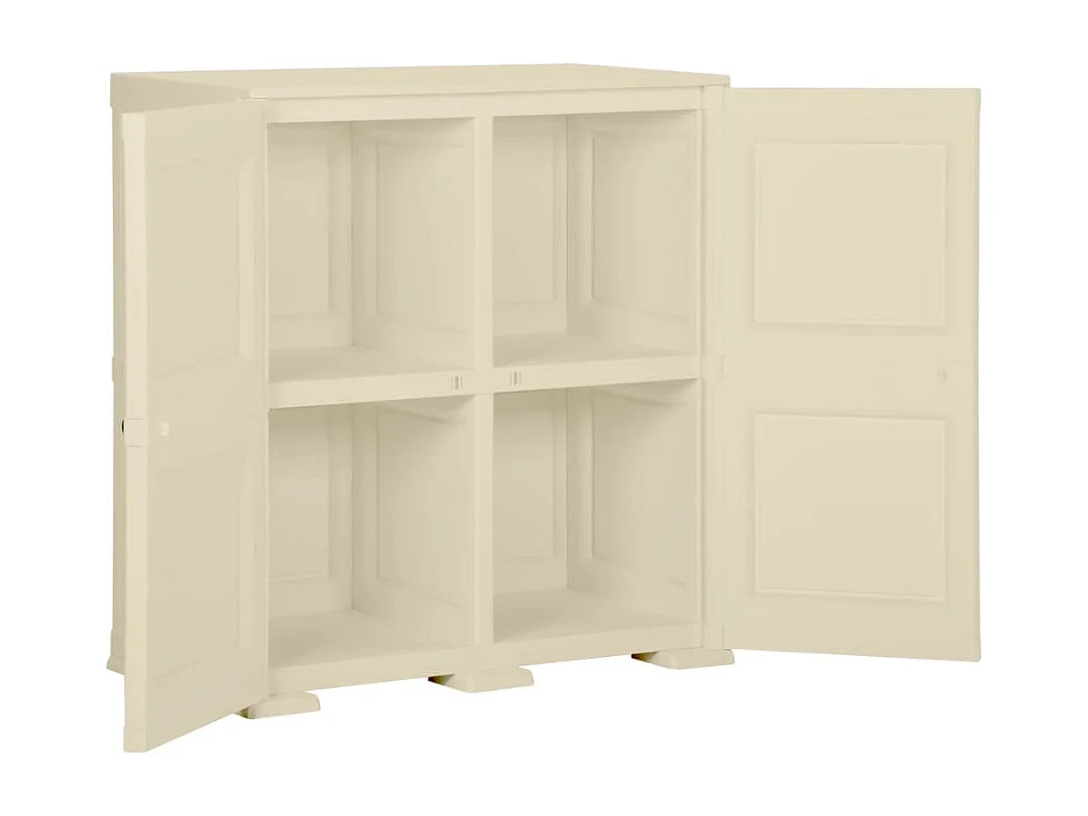 Armario de plástico diseño madera blanco angora 79x43x85,5 cm ES109499