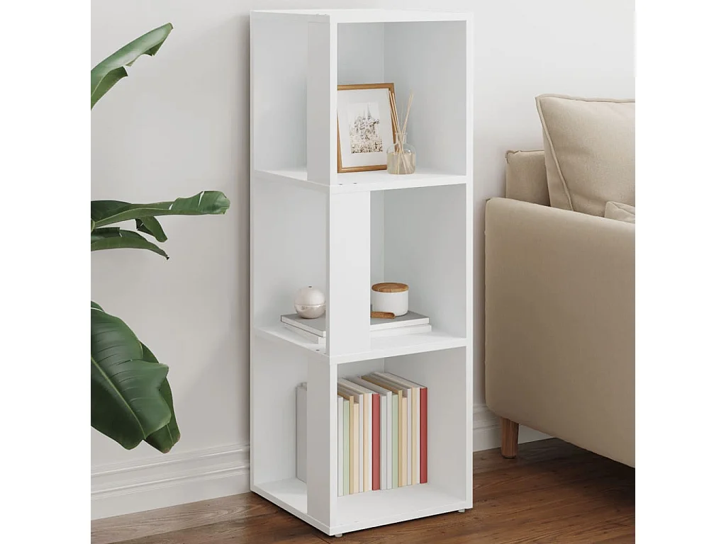 Armoire d'angle Blanc 33x33x100 cm Bois d'ingénierie FR53085