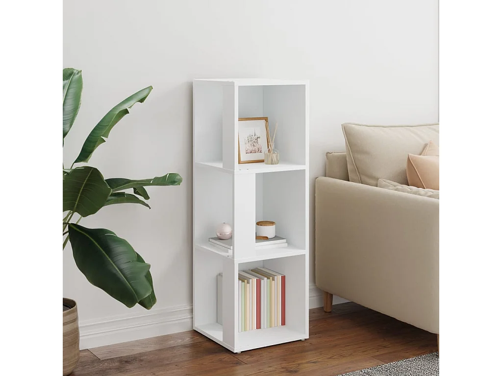 Armoire d'angle Blanc 33x33x100 cm Bois d'ingénierie FR53085