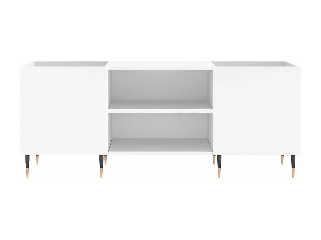 Armoire à disques blanc 121x38x48 cm bois d'ingénierie FR46824