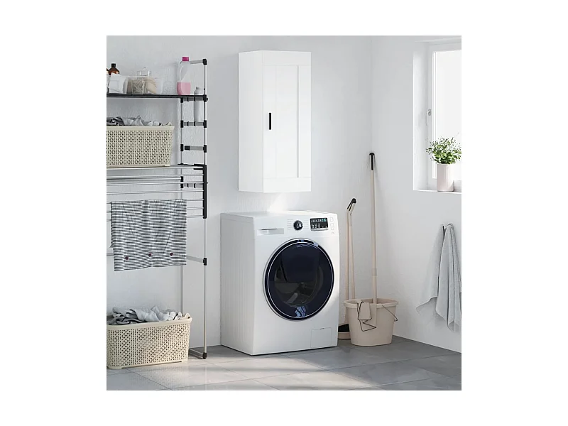 Armoire murale blanc 34,5x34x90 cm bois d'ingénierie FR13565