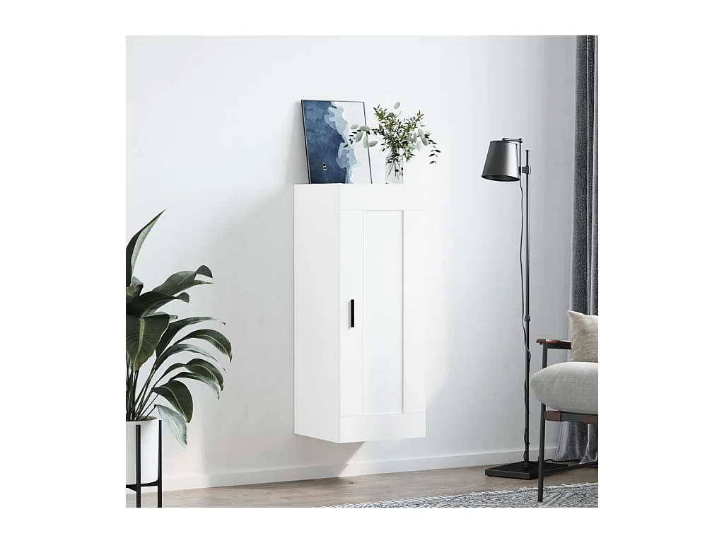 Armoire murale blanc 34,5x34x90 cm bois d'ingénierie FR13565