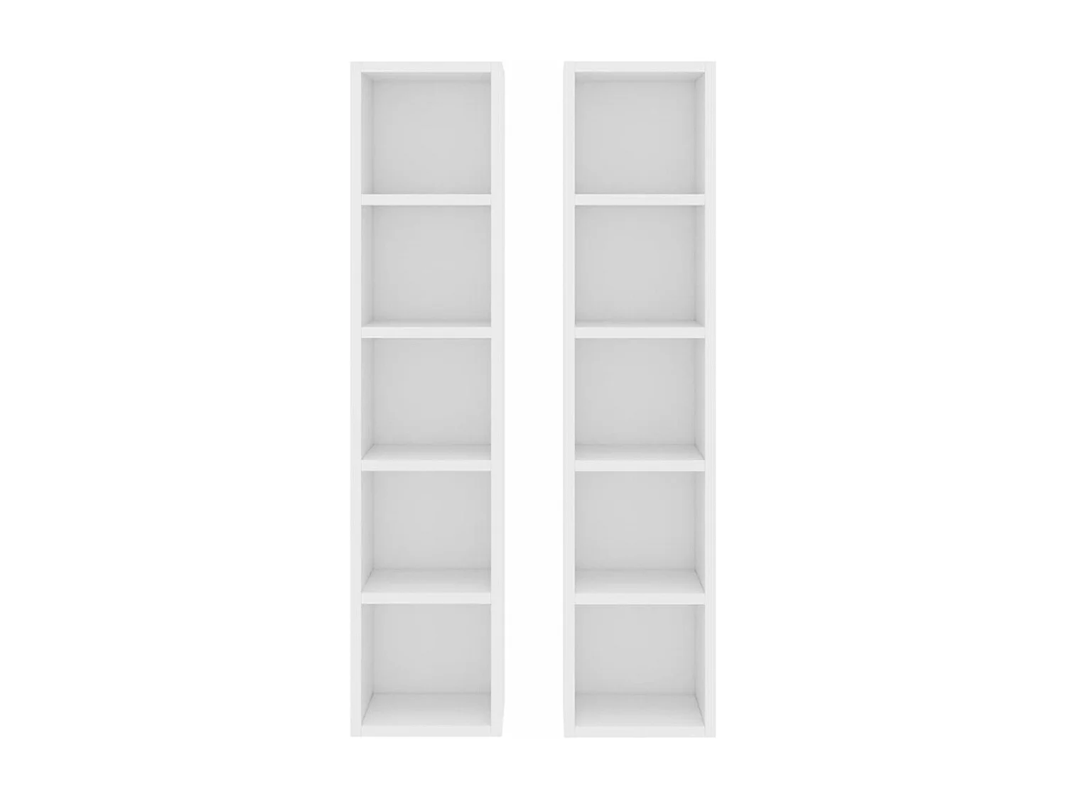 Armoires à CD 2 pcs Blanc 21x16x93,5 cm Bois d'ingénierie FR72474