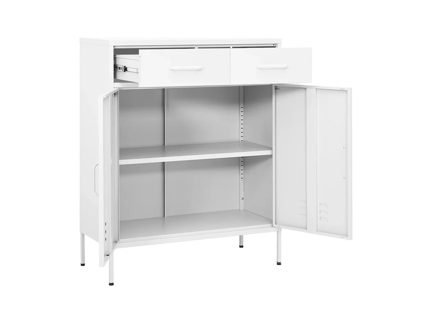 Opbergkast 80x35x101,5 cm staal wit BE995292