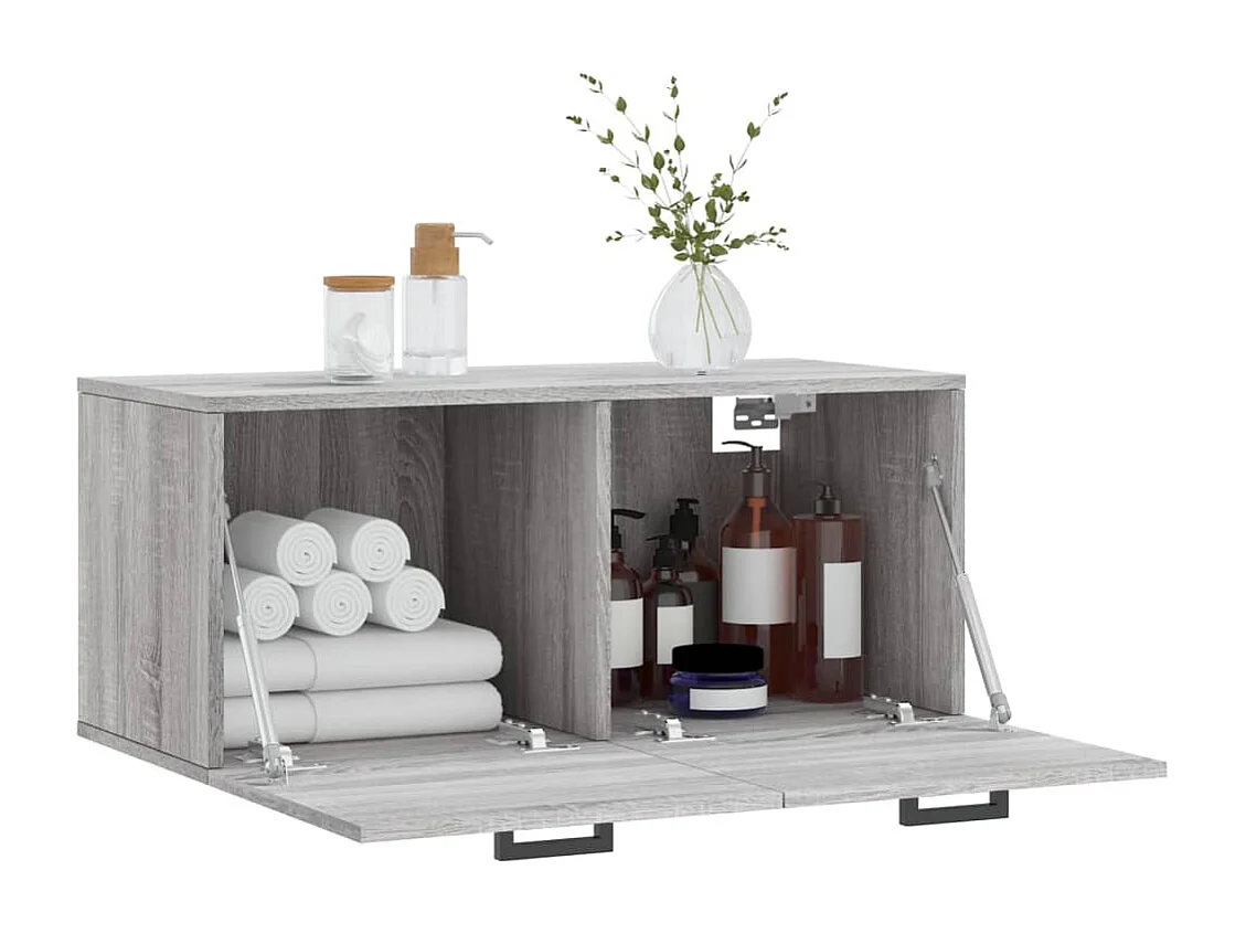 Armoire murale sonoma gris 80x36,5x35 cm bois d'ingénierie FR49720