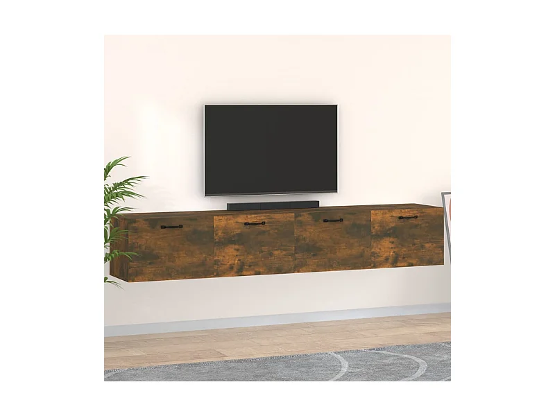 Armoires murales 2 pcs Chêne fumé 100x36,5x35 cm FR98083