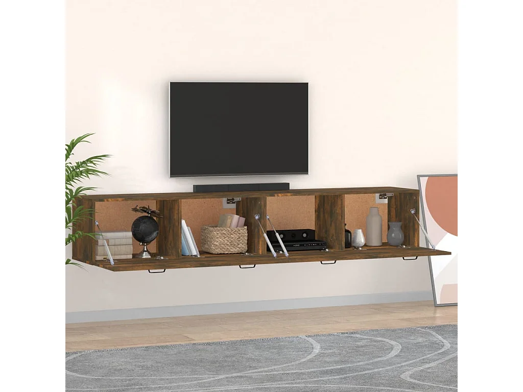 Armoires murales 2 pcs Chêne fumé 100x36,5x35 cm FR98083