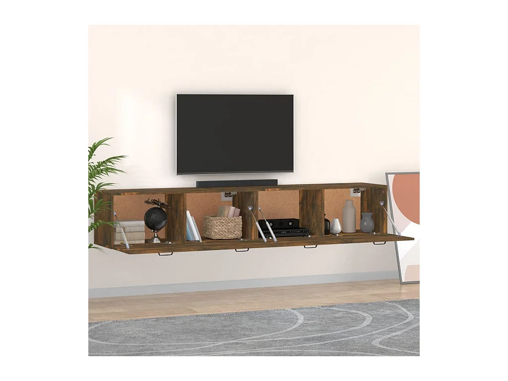 Armoires murales 2 pcs Chêne fumé 100x36,5x35 cm FR98083
